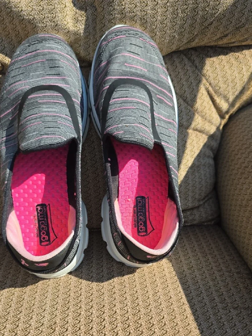 Skechers Slip-On Sneakers - Black with Pink Insole